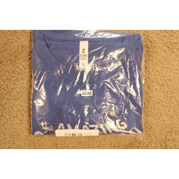 Marvel Spider-Man Vintage Comic Poster Graphic Tee T-Shirt (Large) Blue NWOT - Picture 6 of 6